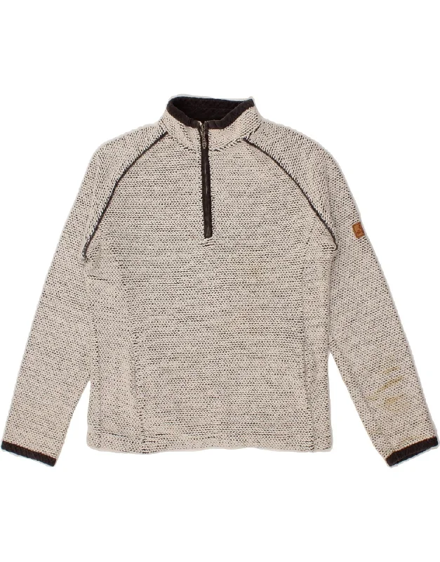 Overstock Sale WEIRD FISH Womens Zip Neck Jumper Sweater UK 10 Small Grey Cotton