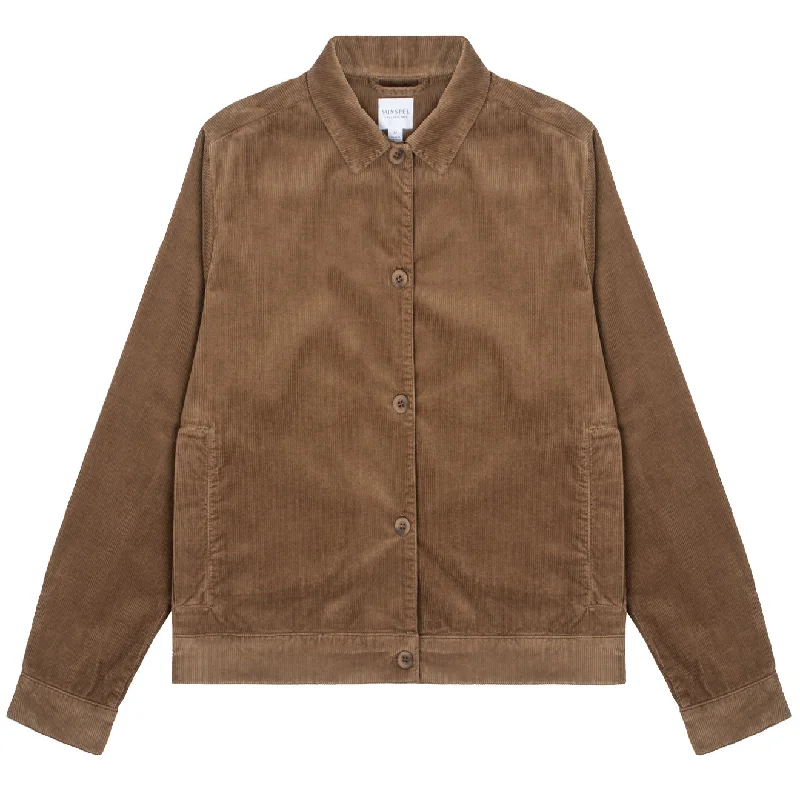 Lowest Prices Sunspel Womens Corduroy Boxy Jacket Dark Camel