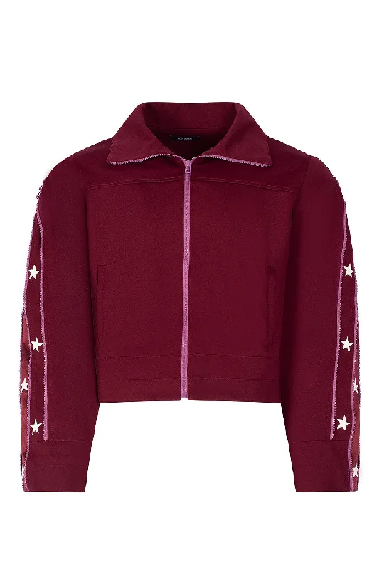 Low Prices SUNSET RODEO TRACK JACKET-BURGUNDY