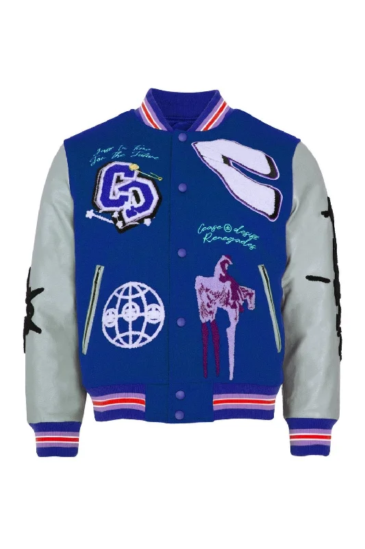 Flash Deals RENEGADES BLUE LETTERMAN JACKET