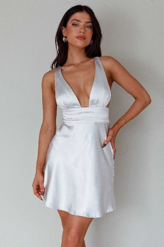 Must-Have Deals Mad About You Criss-Cross Back Mini Dress Silver
