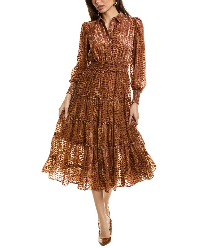 Today’s Deal T Tahari Velvet Burnout Midi Dress