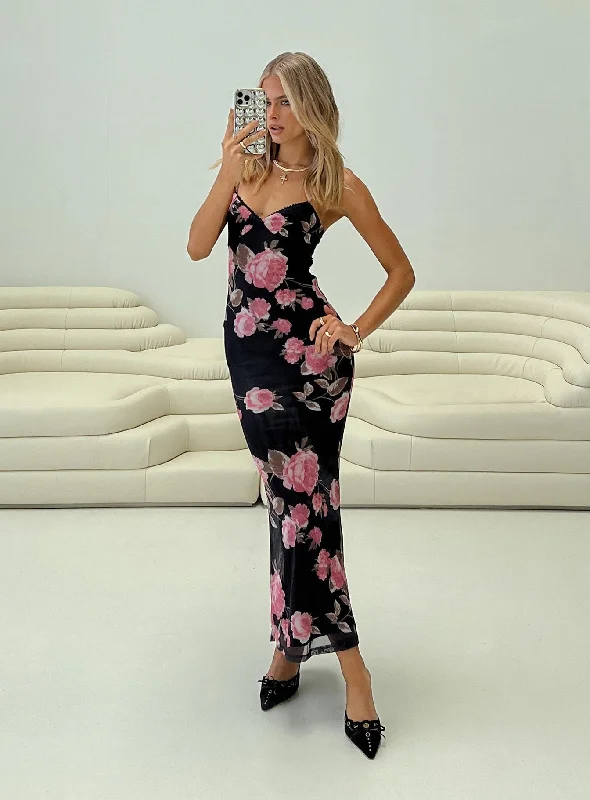 Crazy Savings Manolis Maxi Dress Black / Floral