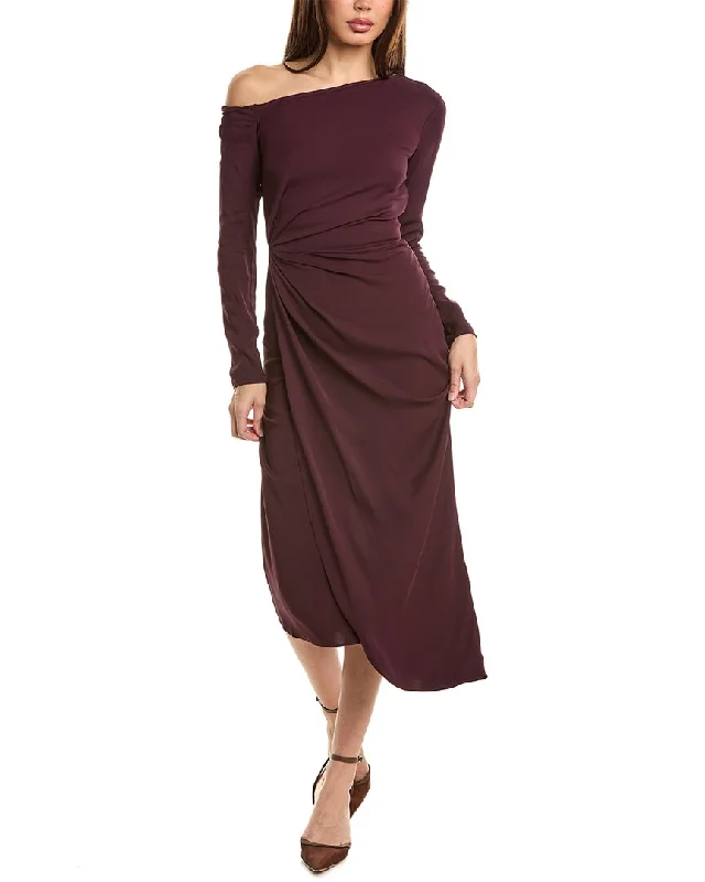The Best Prices Reiss Nadia Off-Shoulder Drape Midi Dress