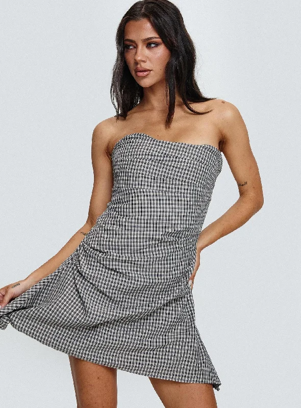 Reduced Prices Bradwell Strapless Mini Dress Check