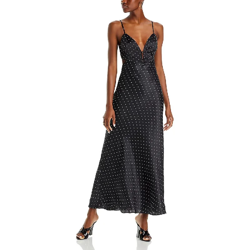 YEAR-End Sale Karlotta Womens Satin Polka Dot Slip Dress