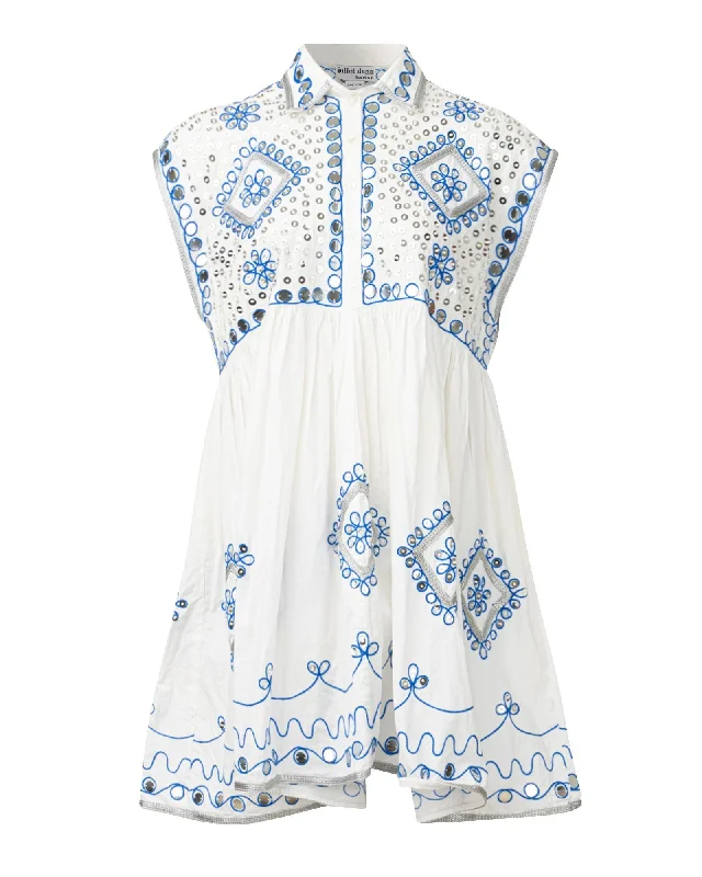Special Price Mirror Embellished Shift Dress