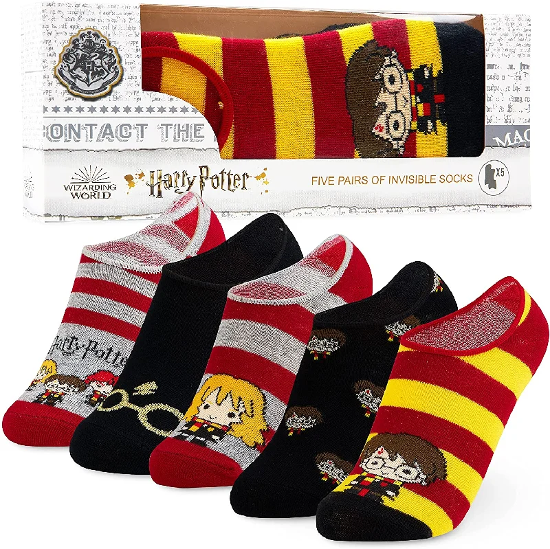 Act Fast Harry Potter 5 Pairs Invisible Socks, No Show Socks Harry Potter Gifts