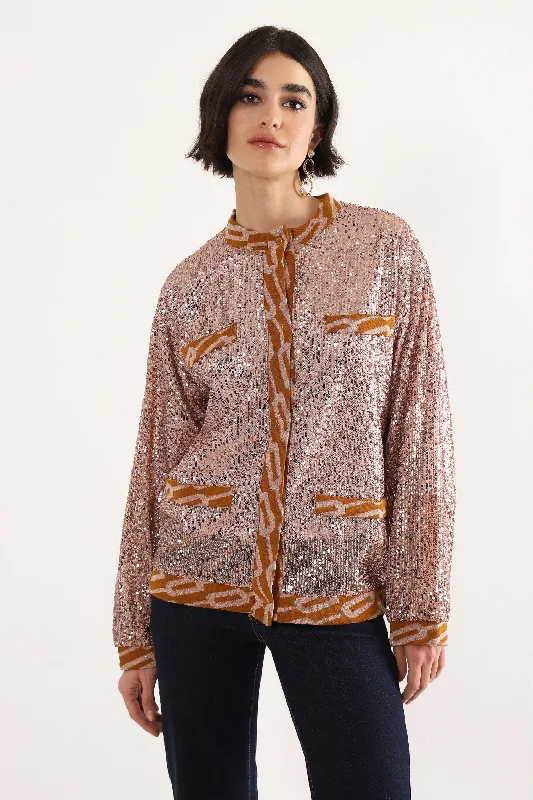 Final Markdown Dixie Sequinned Jacket - Cipria