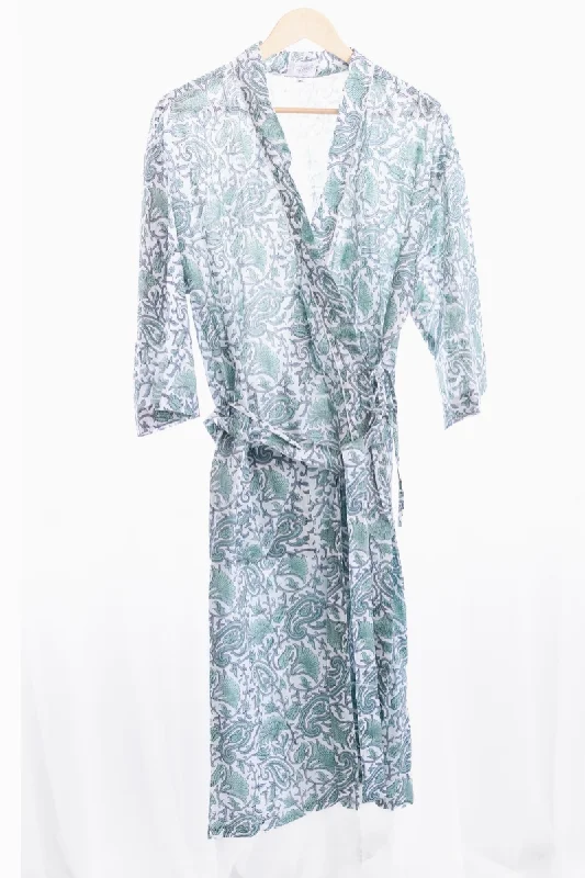 Act Fast Block Print Cotton Robe- Paisley
