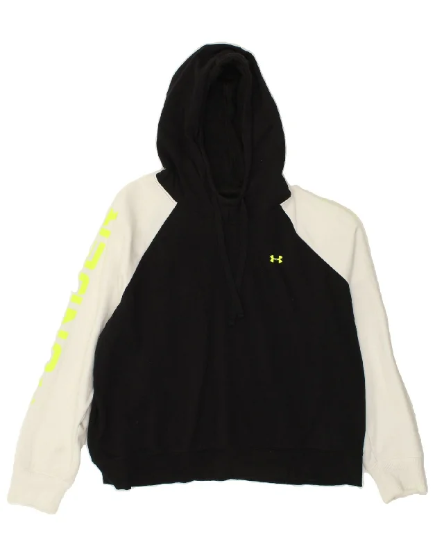 Friends and Family Sale UNDER ARMOUR Womens Oversized Graphic Hoodie Jumper UK 18 XL Black