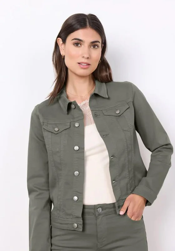 Deal of the Day Soyaconcept Erna Cotton Jacket, Dark Sage