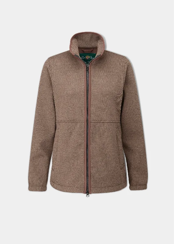 Markdowns Aylsham Ladies Fleece Jacket In Brown Herringbone - Regular Fit