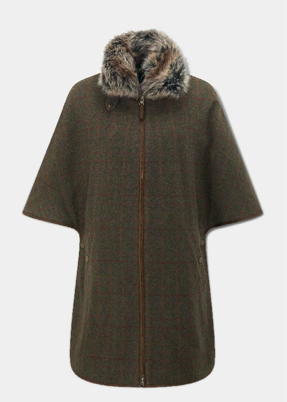 Markdowns Surrey Ladies Tweed Cape In Hemlock
