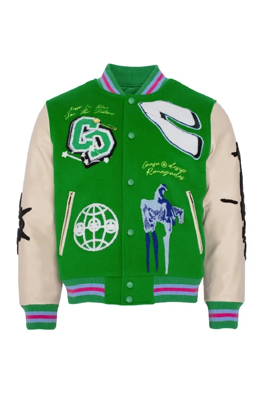 Price Drop RENEGADES GREEN LETTERMAN JACKET