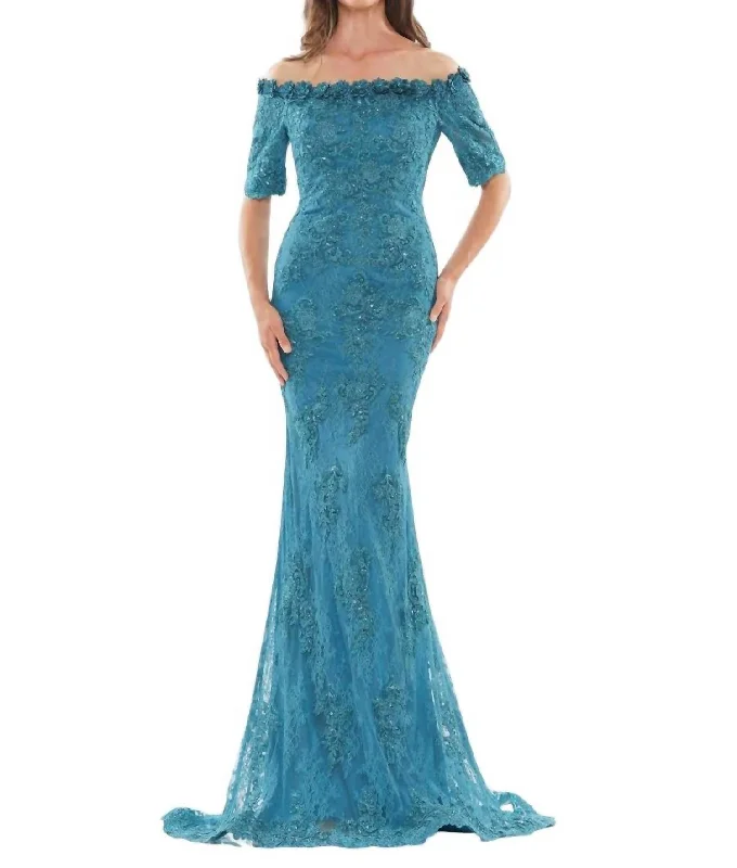 Today’s Deal Mother Of The Bride Lace Dress In Teal