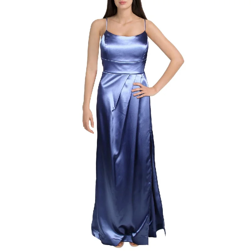 Big Savings Juniors Womens Satin Pleated Formal Dress