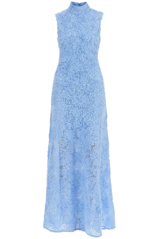 Act Now Rotate Women's Long Floral Maxi Dress In Recycled Polyester With 3D Roses