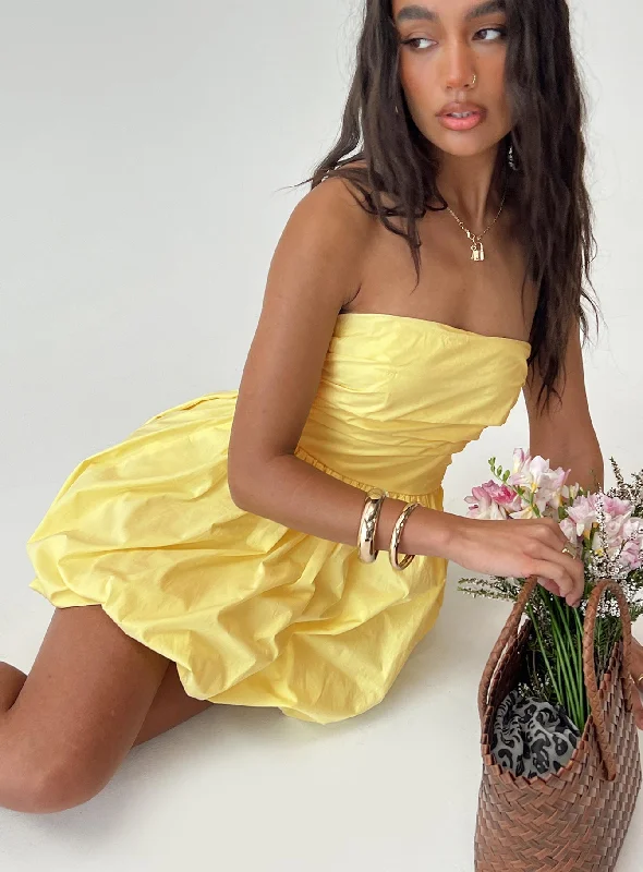 Buy More, Save More Too Sweet Bubble Mini Dress Lemon