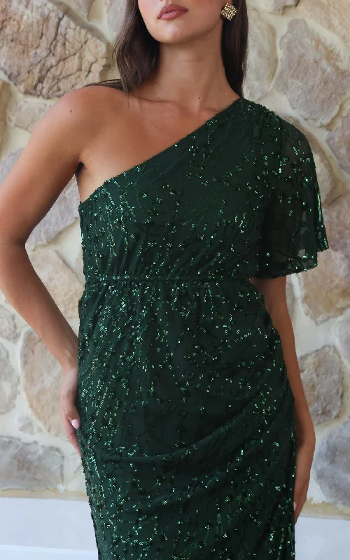 Special Discount Tallulah Sequin Maxi Dress - Emerald
