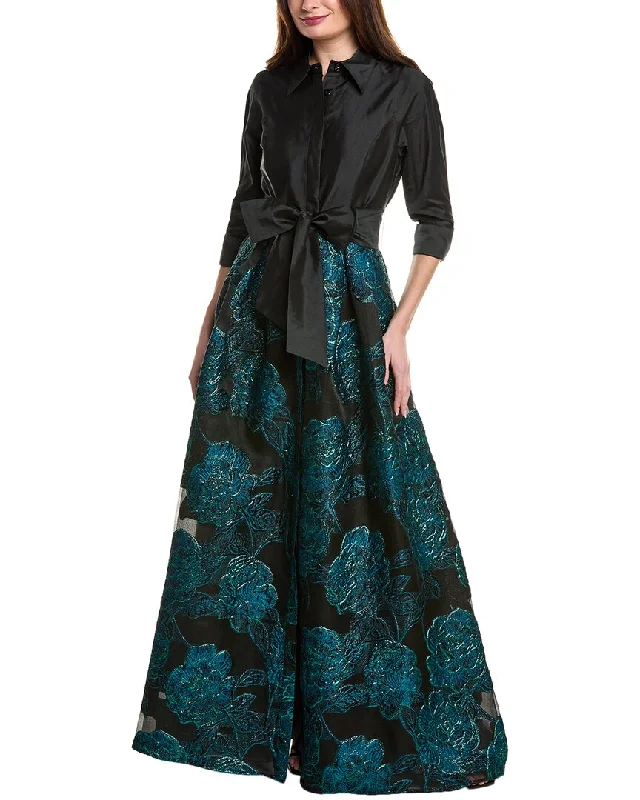 YEAR-End Clearance Teri Jon by Rickie Freeman Jacquard Skirt Shirtdress